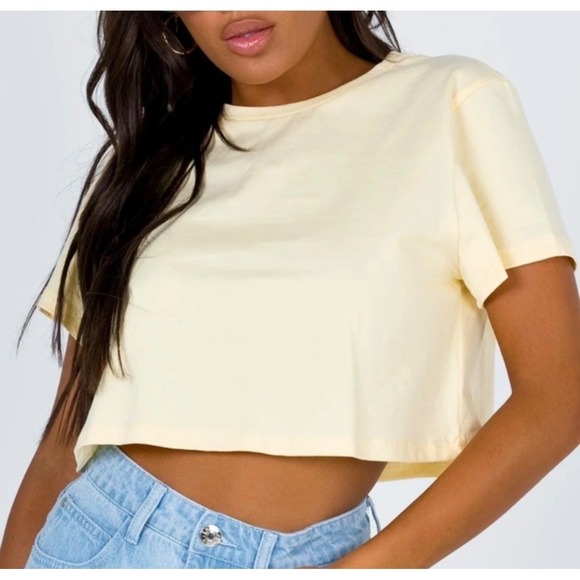 Princess Polly Tops - Princess Polly "The Polly" Cropped Basic T-shirt|Size 4